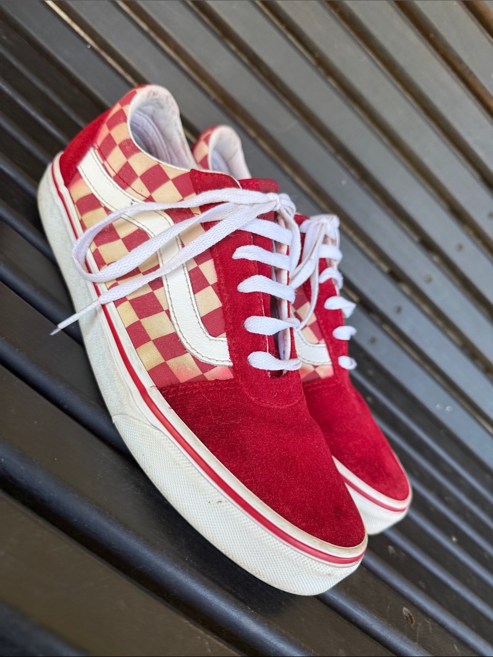 Red Checkerboard Low-Top Skate vans